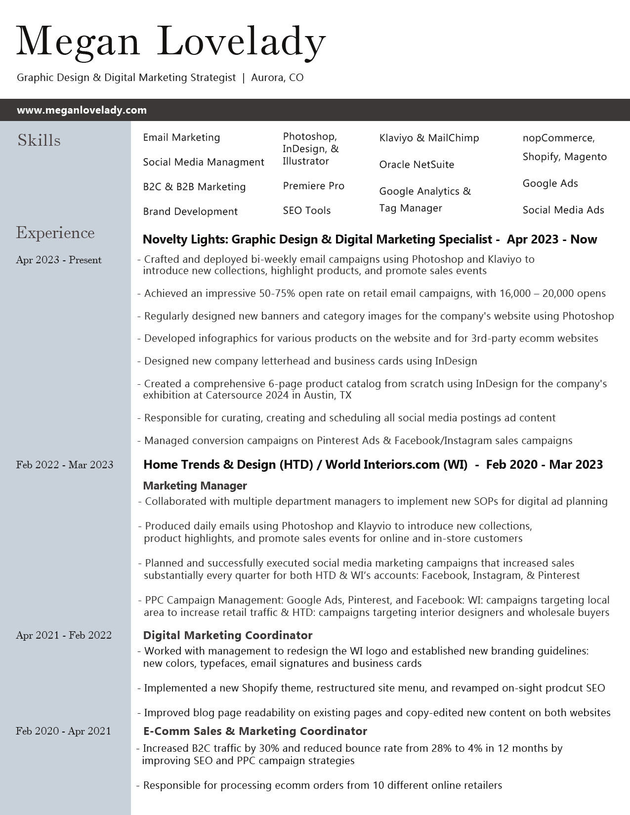 Megan Lovelady resume page 2